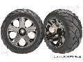 Tires & wheels, assembled, glued (All-Star black chrome wheels,