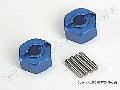 Wheel hubs, hex (blue-anodized, lightweight aluminum) (2)/ axle