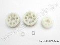 Output gears, 33T (2)/ drive dog carrier/ output shaft spacer