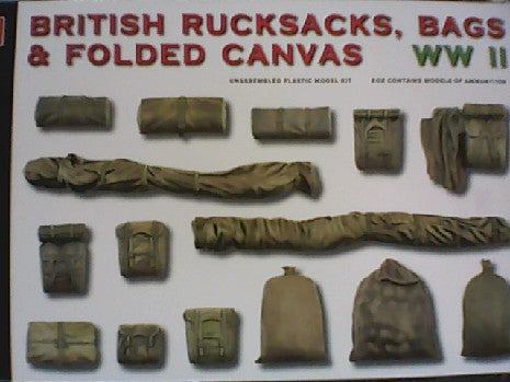 BRITISH RUCKSACKS BAGS FOLDED CANVAS WW II 1/35