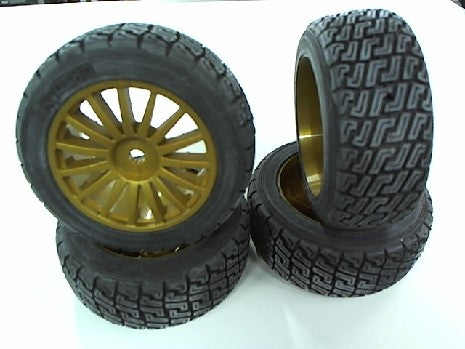 PNEUS 1/9 DRX RALLYE MONTES-COLLES JANTE GOLD 4PCS