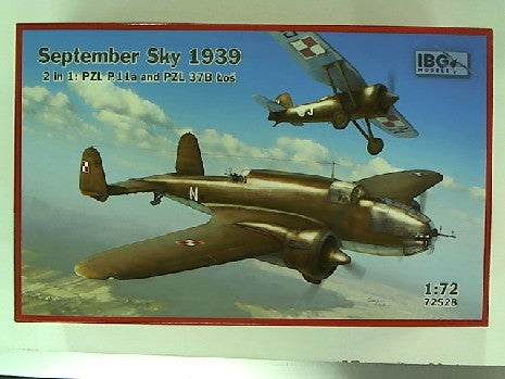 CIEL DE SEPTEMBRE 1939 PZL P.11A PZL.37B LOS 1/72