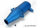 Tuned pipe, aluminum, blue-anodized (dual chamber with pressure