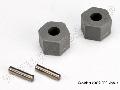 Wheel hubs, hex (tall offset, Rustler/Stampede front) (2)/ axle