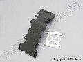 Skidplate, rear plastic (grey)/ stainless steel plate