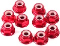 ECROU HEXAGONAL AUTOBLOQUANT AVEC FLASQUE M4 ROUGE ALU