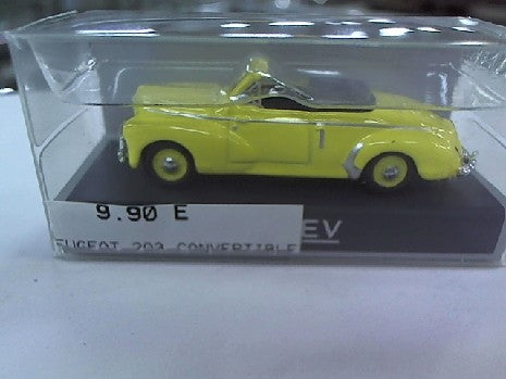 PEUGEOT 203 CONVERTIBLE 1952 SULPHUR YELLOW 1/87