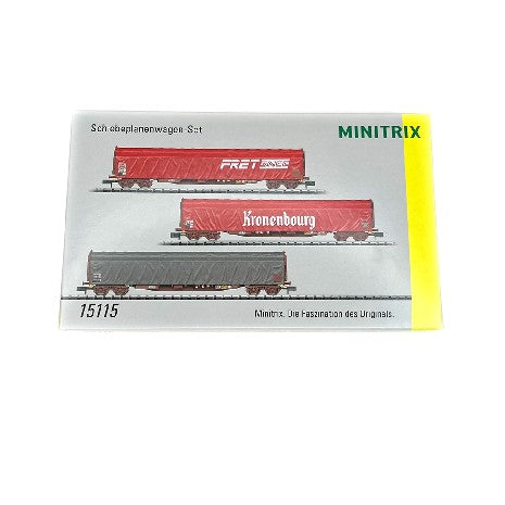 Coffret de Wagons N avec Bâche Coulissante - Minitrix