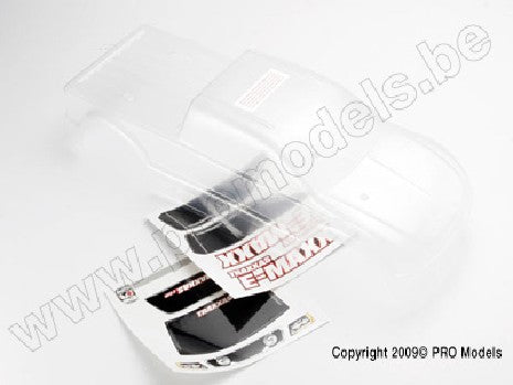 Body, E-Maxx (long wheelbase) (clear, requires painting)/ window