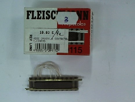 Voie Droite et Contacteur N pour Trains Miniatures - Fleischmann