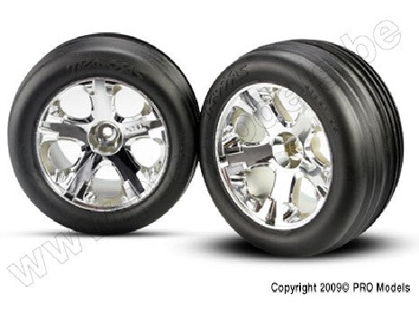 Tires & wheels, assembled, glued (2.8")(All-Star chrome wheels,