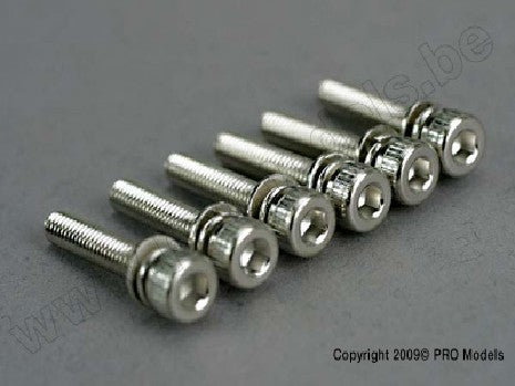 Screws, 3x15mm cap-head machine (hex drive) (with split and flat