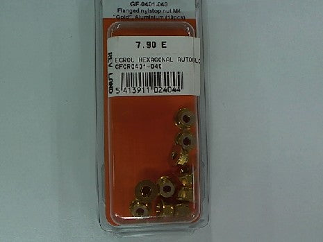 ECROU HEXAGONAL AUTOBLOQUANT AVEC FLASQUE M4 OR ALU