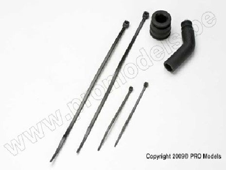 Pipe coupler, molded (black)/ exhaust deflecter (rubber, black)/