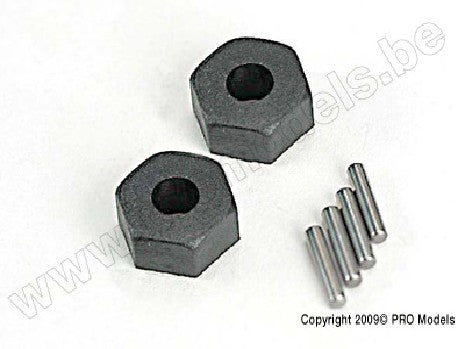 Wheel hubs, hex (2)/ stub axle pins (2)