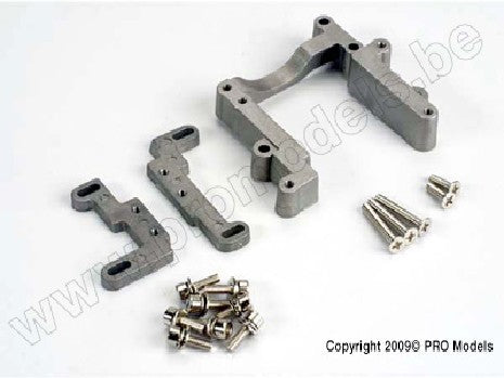 Engine mount, 2 piece, aluminum (w/ screws) (N. Rustler/Sport)