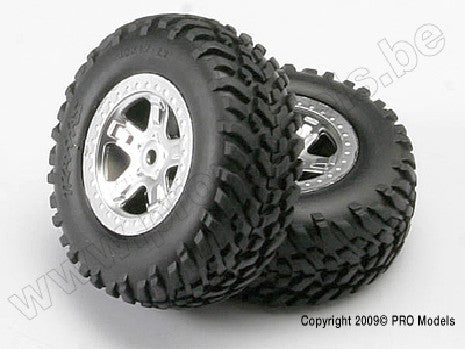 Tires & wheels, assembled, glued (SCT, satin chrome wheels (dual