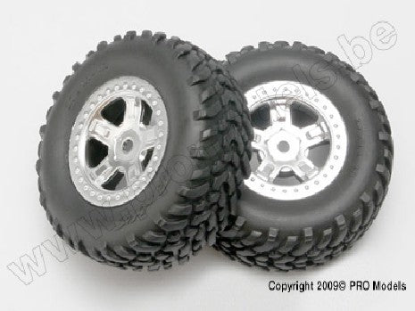 Tires and wheels, assembled, glued (SCT satin chrome wheels, SCT