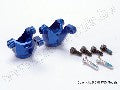 Steering blocks/ axle housings, blue-anodized 6061-T6 aluminum/