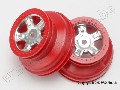 Wheels, SCT satin chrome, red beadlock style, dual profile (1.8"
