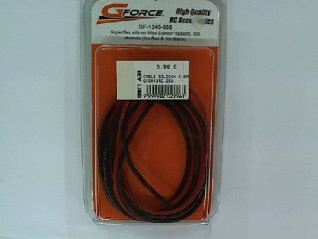 CABLE SILICON 0.9MM 1M NOIR ET ROUGE