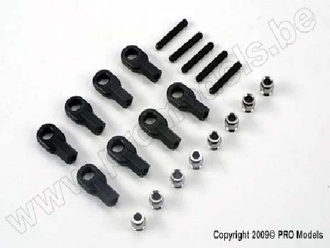 Tie rod set, steering/ rear camber links (2)  rod ends (8)/ holl