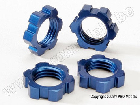 Wheel nuts, splined, 17mm (blue-anodized) (4)