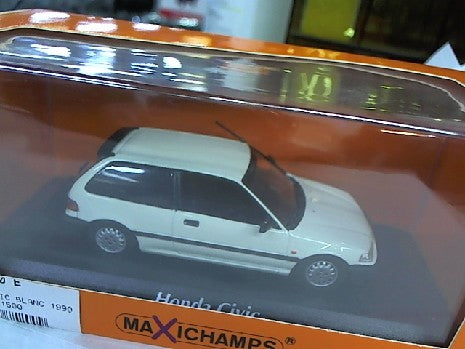 Modèle Réduit Honda Civic Blanc 1990 1/43 - Maxichamps