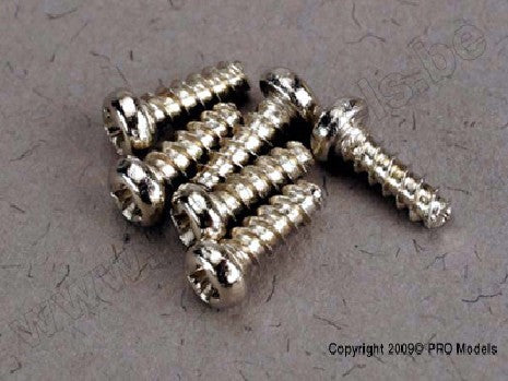 Screws, 2x6mm roundhead self-tapping (6)
