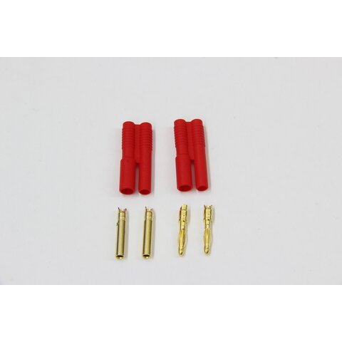 Contact or, 2mm + 2 fiches males+femelle