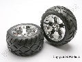 Tires & wheels, assembled, glued (All-Star chrome wheels, Anacon