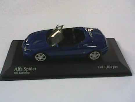 ALFA SPIDER 2003 BLEU ECH 1/43