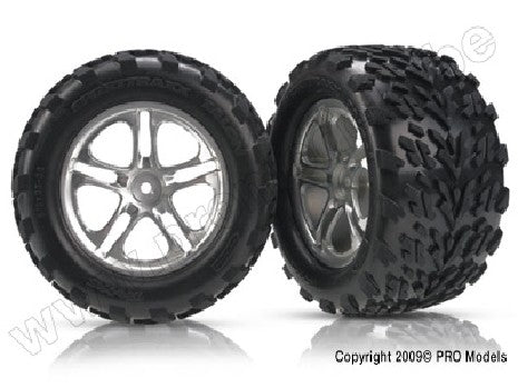 Tires & wheels, assembled, glued (Split-Spoke satin-finish wheel