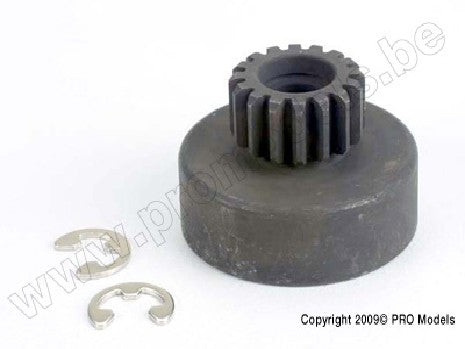 Clutch bell, (16-tooth)/5x8x0.5mm fiber washer (2)/ 5mm E-clip (