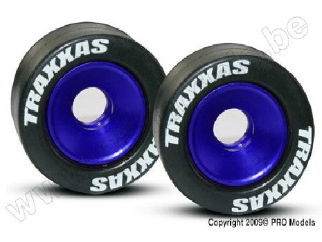 Wheels, aluminum (blue-anodized) (2)/ 5x8mm ball bearings (4)/ a