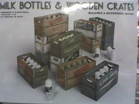 MILK BOTTLES WOODEN CRATES 1/35