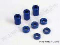 Blue-anodized, aluminum spacers (3x6x8mm) (3)/ (3x6x1.5mm) (2)/