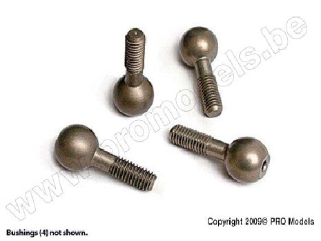 Pivot balls, hard-anodized 7075-T6 aluminum (4)/ pivot ball cap