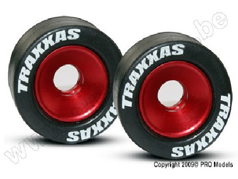 Wheels, aluminum (red-anodized) (2)/ 5x8mm ball bearings (4)/ ax
