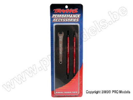 Toe links, Maxx (Tubes red-anodized, 7075-T6 aluminum, stronger