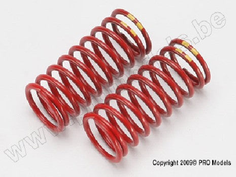 Spring, shock (red) (long) (GTR) (4.9 rate double yellow stripe)