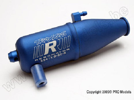 Tuned pipe, Resonator, R.O.A.R. legal, blue-anodized (aluminum,