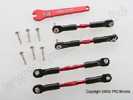 Turnbuckles, aluminum (red-anodized), camber links, front, 39mm