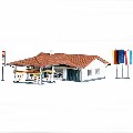 Station Service N - Décor pour Trains Miniatures N