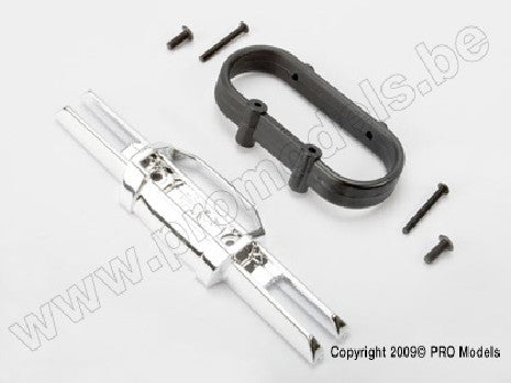 Bumper, rear (chrome)/ bumper mount, rear/ 4x10mm BCS (2)/ 3x25m