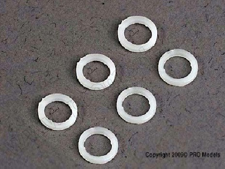 White plastic washers (5x8x1.0mm) (6)