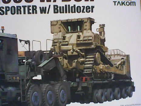 US M1070 ET M1000 TANK 70 TON TRANSPORTER WITH D9R BULLDOZER 1/7