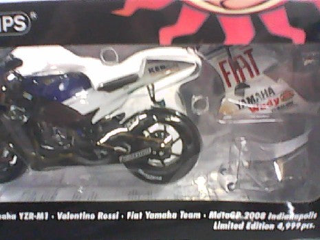 YAMAHA YZR-M1 VALENTINO ROSSI INDIANAPOLIS 2008 1/12 BLEU BLANC