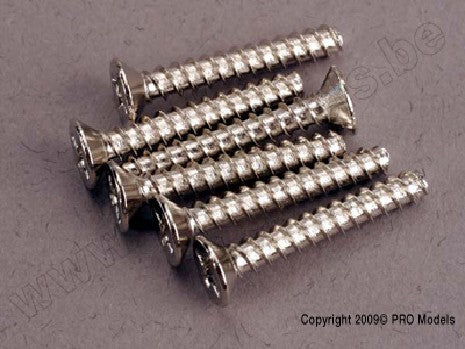 Screws, 3x20mm countersunk self-tapping (6)