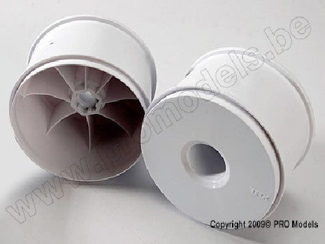 Wheels, dished 3.8" (white) (2) (use with 17mm splined wheel hub